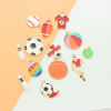 Picture of Zinc Based Alloy Sport Charms Gold Plated Multicolor Football Enamel