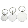 Picture of 304 Stainless Steel Pet ID Dog Collar Name Tag Blank Stamping Tags Keychain & Keyring Silver Tone Round Disc Mirror Polishing
