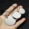 Picture of 304 Stainless Steel Pet ID Dog Collar Name Tag Blank Stamping Tags Keychain & Keyring Silver Tone Round Disc Mirror Polishing
