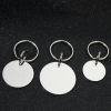Picture of 304 Stainless Steel Pet ID Dog Collar Name Tag Blank Stamping Tags Keychain & Keyring Silver Tone Round Disc Mirror Polishing