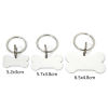 Picture of 304 Stainless Steel Pet ID Dog Collar Name Tag Blank Stamping Tags Keychain & Keyring Silver Tone Bone Mirror Polishing