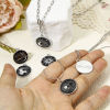 Picture of Zinc Based Alloy Galaxy Disc Charms Silver Tone Black & White Sun Moon Enamel 22mm x 19mm