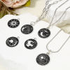 Picture of Zinc Based Alloy Galaxy Disc Charms Silver Tone Black & White Sun Moon Enamel 22mm x 19mm