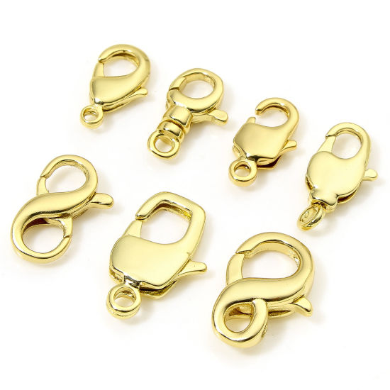 Picture of Eco-friendly Brass Lobster Clasp Findings 18K Real Gold Plated