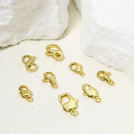 Picture of Eco-friendly Brass Lobster Clasp Findings 18K Real Gold Plated