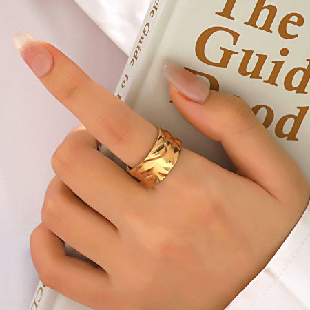 1 ШТ вакуумное покрытие 304 Нержавеющая Сталь Серия Молотока Открытый Кольца Разноцветный Бесформенный