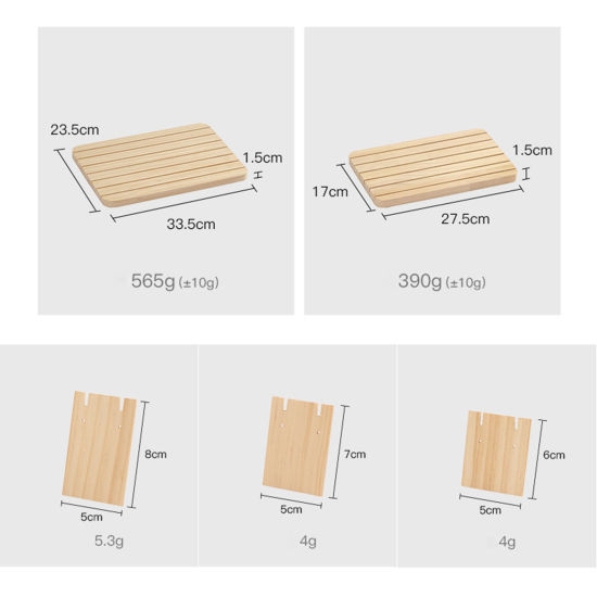 Bild von 1 Stück Umweltfreundlich Holz Schmuckdisplay Rechteck Naturfarben