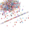 Picture of 10 Grams (Approx 70 PCs/Gram) Glass Seed Beads Round Bugle Multicolor Pearlized About 2.5mm Dia.