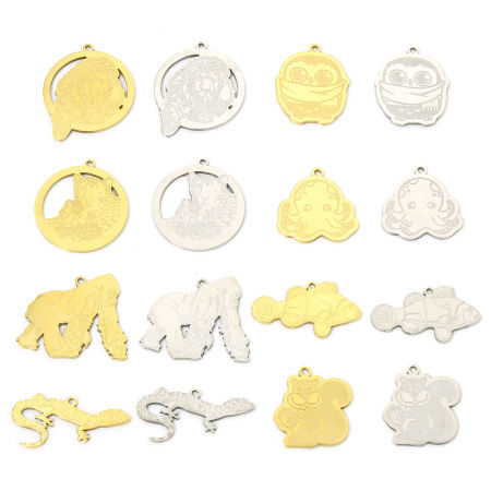Picture of Vacuum Plating 304 Stainless Steel Retro Charms Multicolor Fish Animal