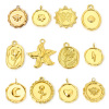 Picture of Vacuum Plating 304 Stainless Steel Stylish Charms Gold Plated Round Moon