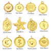 Picture of Vacuum Plating 304 Stainless Steel Stylish Charms Gold Plated Round Moon