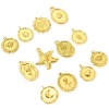 Picture of Vacuum Plating 304 Stainless Steel Stylish Charms Gold Plated Round Moon