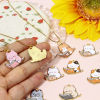 Picture of Zinc Based Alloy Charms Gold Plated Multicolor Book Cat Enamel 25mm x 22mm
