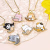 Picture of Zinc Based Alloy Charms Gold Plated Multicolor Book Cat Enamel 25mm x 22mm
