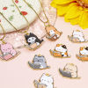 Picture of Zinc Based Alloy Charms Gold Plated Multicolor Book Cat Enamel 25mm x 22mm
