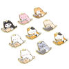 Picture of Zinc Based Alloy Charms Gold Plated Multicolor Book Cat Enamel 25mm x 22mm