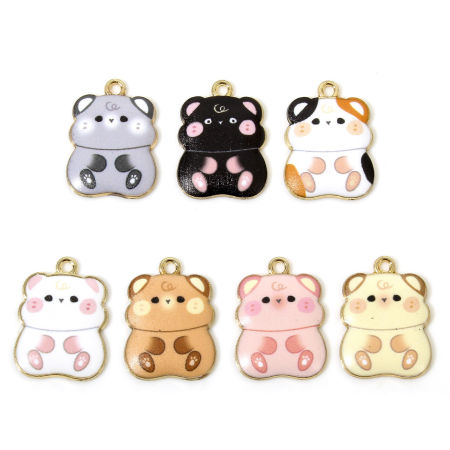 Zinc Based Alloy Charms Gold Plated Multicolor Hamster Animal Enamel 23mm x 17mm Zinc Based Alloy Charms Gold Plated Multicolor Hamster Animal Enamel 23mm x 17mm