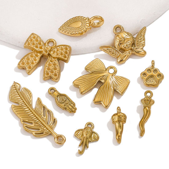 Picture of Vacuum Plating 304 Stainless Steel Charms Gold Plated