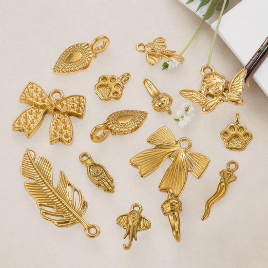 Picture of Vacuum Plating 304 Stainless Steel Charms Gold Plated