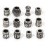Image de 2 Pcs Perles pour DIY Fabrication de Bijoux en 304 Acier Inoxydable Argent Vieilli Texture