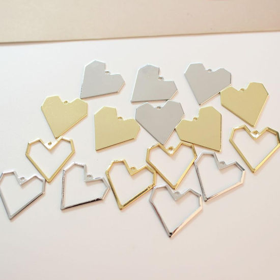 Изображение 2 ШТ Латунь День святого Валентина Подвески Сердце Разноцветный 20мм x 20мм