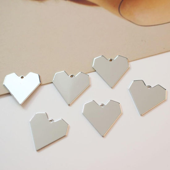 Изображение 2 ШТ Латунь День святого Валентина Подвески Сердце Разноцветный 20мм x 20мм