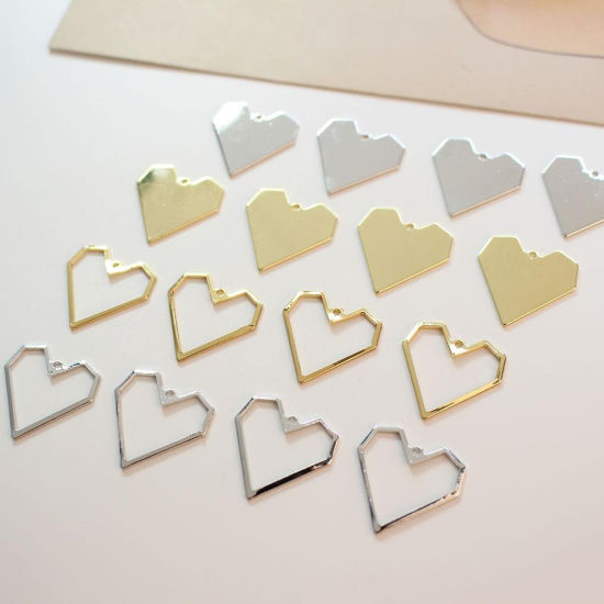 Изображение 2 ШТ Латунь День святого Валентина Подвески Сердце Разноцветный 20мм x 20мм