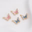 Picture of Brass Insect Charms 14K Real Gold Plated Butterfly Animal Enamel 17mm x 14mm