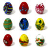 Picture of Lampwork Glass Beads For DIY Jewelry Making Oval Multicolor Spot About 17mm x 14mm, Hole: Approx 1.2mm