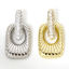 Bild von 1 Stück Messing Geometrisch Charms Bunt Rechteck Streifen Hohl Klar Zirkonia 24mm x 13mm