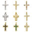 Picture of Brass Religious Pendants 18K Gold Plated Cross Micro Pave Multicolor Rhinestone
