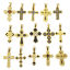 Picture of Vacuum Plating 304 Stainless Steel Religious Pendants Gold Plated Multicolor Cross Enamel Clear Rhinestone