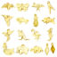 Image de 1 Pièce Breloques Origami en Laiton Respectueux de la Nature Plaqué Or Véritable 18K Animal