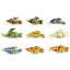 Picture of Brass Ocean Jewelry Charms Gold Plated Multicolor Fish Animal Movable 3D 28mm x 8mm