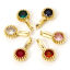 Picture of Eco-friendly Brass Charms 14K Real Gold Plated Round Carved Pattern 11.5mm x 6mm