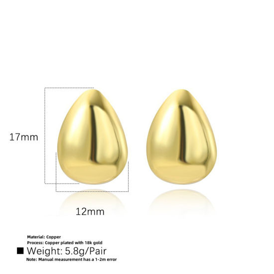 Picture of Eco-friendly Exquisite Geometric Multicolor Brass Ball Drop Smooth Blank Ear Post Stud Earrings For Women Party