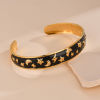 Picture of Vacuum Plating Retro Galaxy 18K Gold Plated Multicolor 304 Stainless Steel & Rhinestone Star Moon Enamel Bangles Bracelets For Women Party