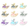 Bild von 10 Stück Zinklegierung Ozean Schmuck Charms Bunt Wal Emaille 16mm x 14mm