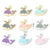 Bild von 10 Stück Zinklegierung Ozean Schmuck Charms Bunt Wal Emaille 16mm x 14mm