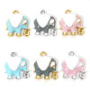 Picture of Zinc Based Alloy Charms Multicolor Elephant Animal Enamel 17mm x 15mm