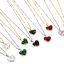 Immagine di 1 Pz Ecologico Elegante San Valentino Vero Oro Placcato Multicolore Ottone + Zircone Cubico Catena a Pallini Cuore Collana con Ciondolo Per Donne Fidanzamento
