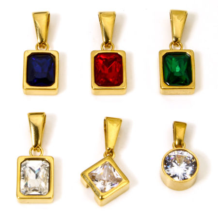 Vacuum Plating 304 Stainless Steel Charms Gold Plated Geometric