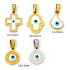 Bild von 1 Stück Vakuumbeschichtung 304 Edelstahl Religiös Charms Böser Blick Evil Eye