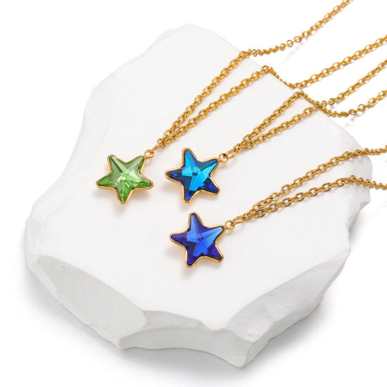 Image de 1 Pièce Breloques en 304 Acier Inoxydable Placage sous Vide Etoile Doré 15mm x 13mm