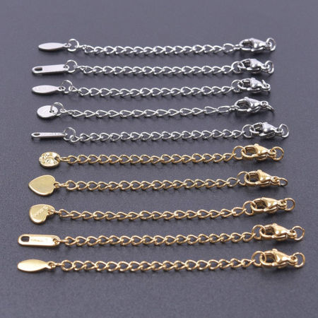 304 Stainless Steel Extender Chain For Necklace Bracelet Jewelry Making With Lobster Claw Clasp