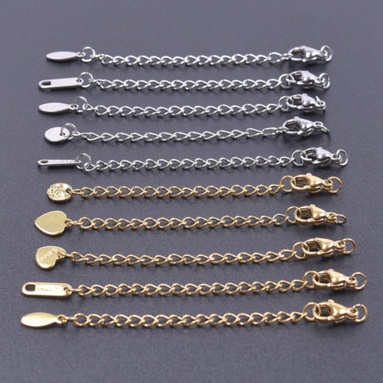 Picture of 304 Stainless Steel Extender Chain For Necklace Bracelet Jewelry Making With Lobster Claw Clasp