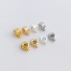Bild von 5 Stück Umweltfreundlich Messing Quetschperlen-Stopper für Armbänder, Halskettenenden, Schmuckherstellungszubehör Barrel Bunt 3mm x 2mm
