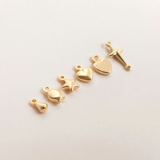 Picture of Eco-friendly Brass Charms Extender Chain Ends 14K Real Gold Plated