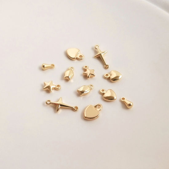 Picture of Eco-friendly Brass Charms Extender Chain Ends 14K Real Gold Plated