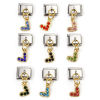 Picture of Zinc Based Alloy & Stainless Steel Italian Charm Links For DIY Bracelet Jewelry Making Gold Plated & Silver Tone Rectangle Heart Micro Pave 10mm x 9mm